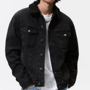 Zara boys denim fur coat